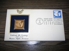 1999 Womens Rights 1950s replica Celebrate Century Gold Golden Cover Stamp