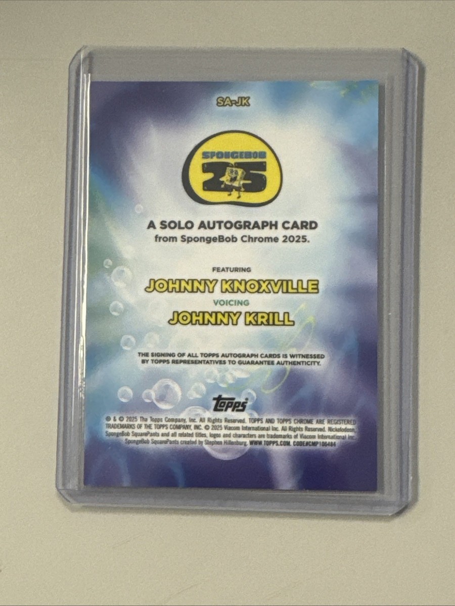 2025 Topps Chrome SpongeBob Johnny Knoxville Johnny Krill Gold