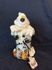 Halloween Blue Sky Clayworks Ghosties Tricks Ghost Tea Light Holder New