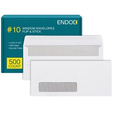  10 Left Window Self Seal Envelopes - 500/Pack - 4 1/8 x 9 1/2 Inch Business ...