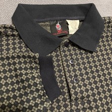 Vtg Y2K B Ware Risk Everything Shirt Mens M Diamond Pattern Collared Long Sleeve