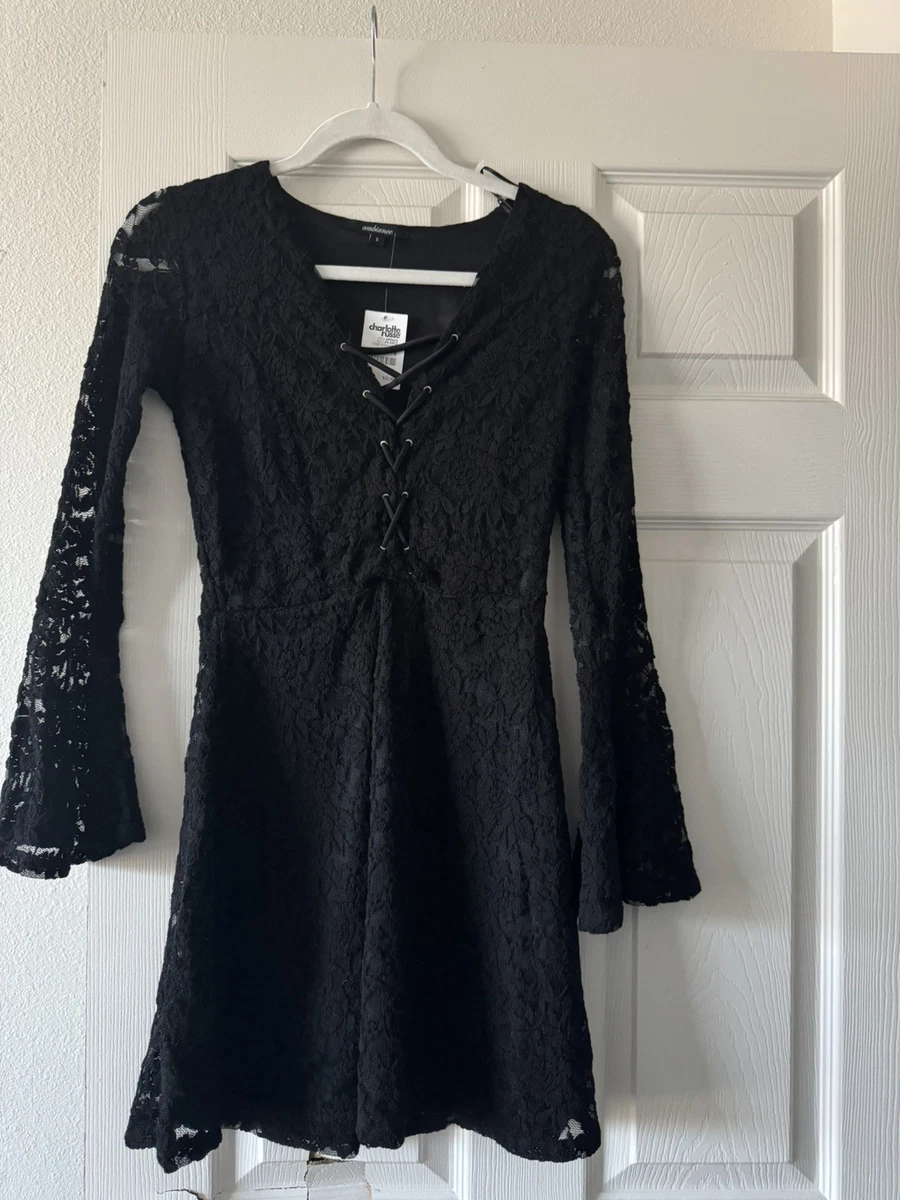 long sleeve black dress charlotte russe Long sleeve mini dress