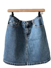 A.P.C. Paris Standard Premium Denim Skirt (Fr 36) US 4 Small Blue Mini Jean