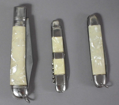 3 x Taschenmesser Vintage mit Perlmutt Schalen 1 x Sheffield 2 x Germany