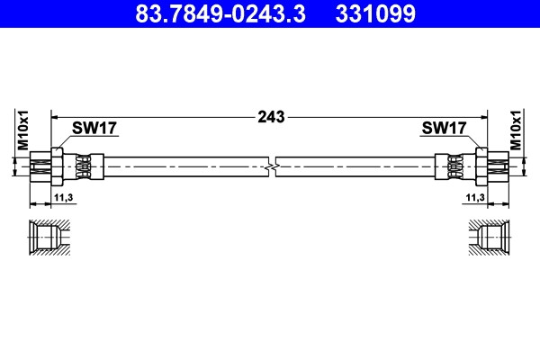 Bremsleitung ATE 83.7849-0243.3 VAG 1Q0 611 775 A VAG 1Q0 611 775 D-image