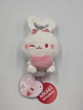 Rabbit With Heart Shaped Ears  6" Plush Round 1 Exclusive Valentines Day