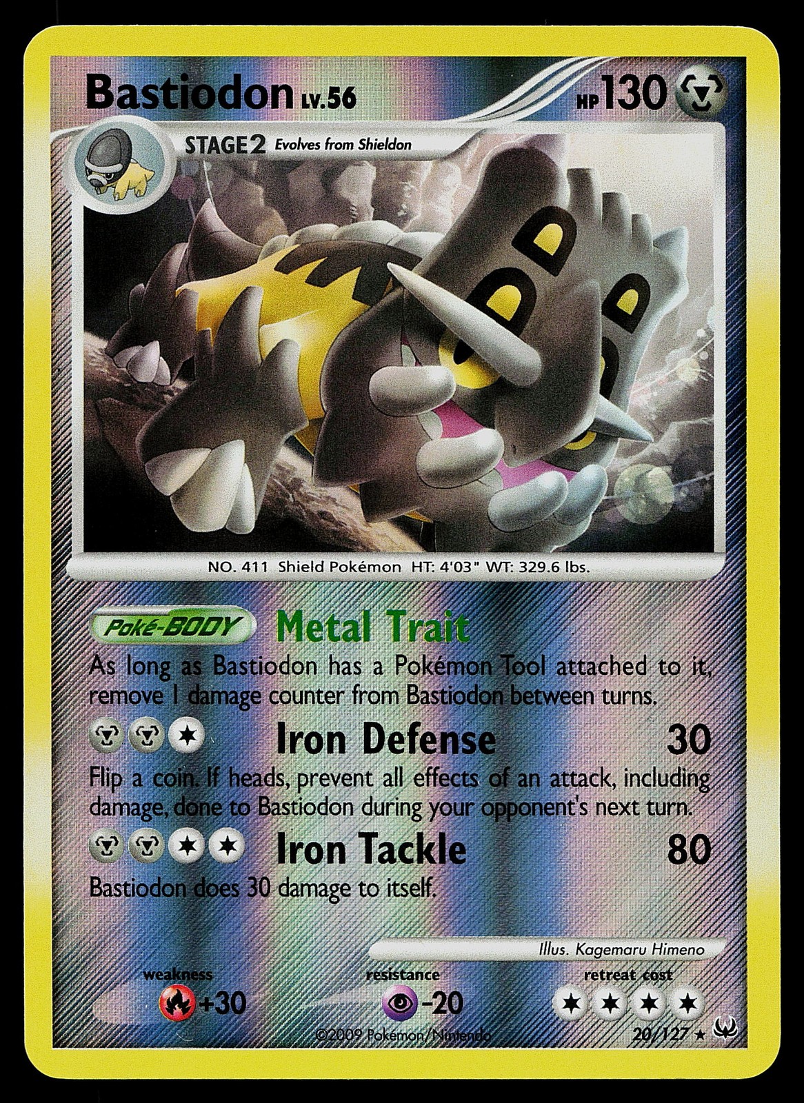 Pokemon Card - Bastiodon Platinum 20/127 Reverse Holo