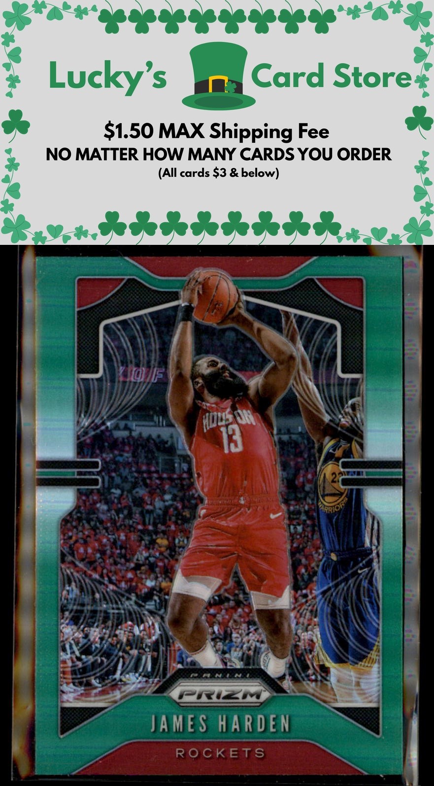2019-20 Panini Prizm #107 James Harden Prizms Green
