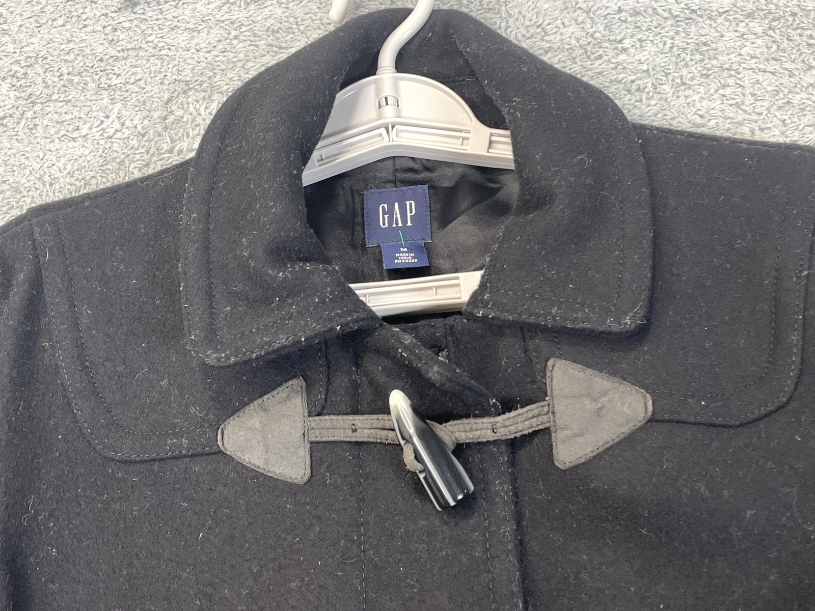 GAP Jacket Womens Medium Black Wool Toggle Duffle… - image 4