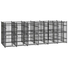 Outdoor Dog Kennel Large Dog Crate Dog Cage Exercise Playpen Steel vidaXL