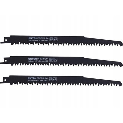 Säbelsägeblätter Reciprosägeblatt Holz 240mm 5TPI 3Stk Extol Premium