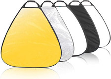 5-In-1 Triangle Reflector 32 Inch with Handle for Photography Photo Studio Out