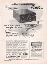 King Radio Corp 1959 Print Ad KY-90 10-Watt Transmitter Receiver