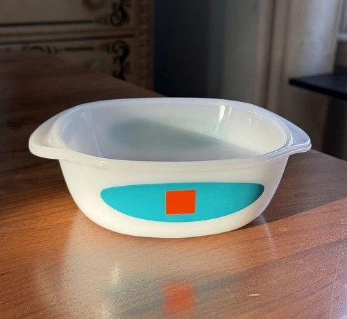 Termocrisa Mexico  milk glass Baking dish casserole MCM Mod Vintage RARE