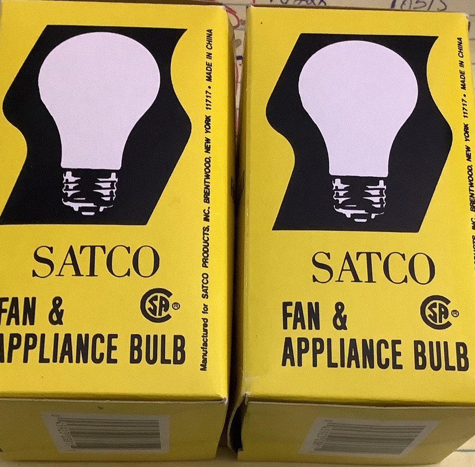 Satco ( 2 ) S3811 130V Med Base 40Watt A15 Light Bulb Frosted Fan,Appliance Bulb - Image 3 of 4