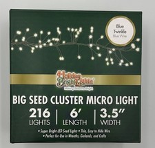 Holiday Bright Lights Big Seed Cluster Micro Light, 216 Blue Twinkle, 6  