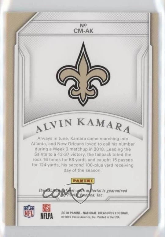 2018 Panini National Treasures Century Materials /99 Alvin Kamara #CM-AK - Image 2 of 2