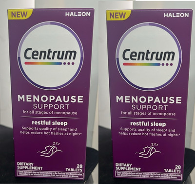 2x Centrum Menopause Support All Stages Restful Sleep Supplement 28tab each 4/26