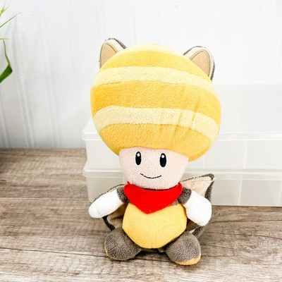 Super Mario Bros Flying Squirrel Yellow Toad 8'' Plush Toy
