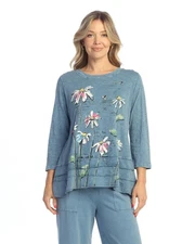 Jess & Jane Floral Print Layered Tunic Top (Small, Lola Riviera)