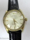 VINTAGE 14K GOLD OYSTER PERPETUAL WATCH 25j 1007 34mm MENS ENGINE TURNED BEZEL