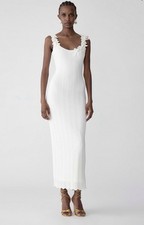 CAROLINA HERRERA SLEEVELES MIDI DRESS WT CROCHET STRAPS SIZE SMALL 100% AUT 