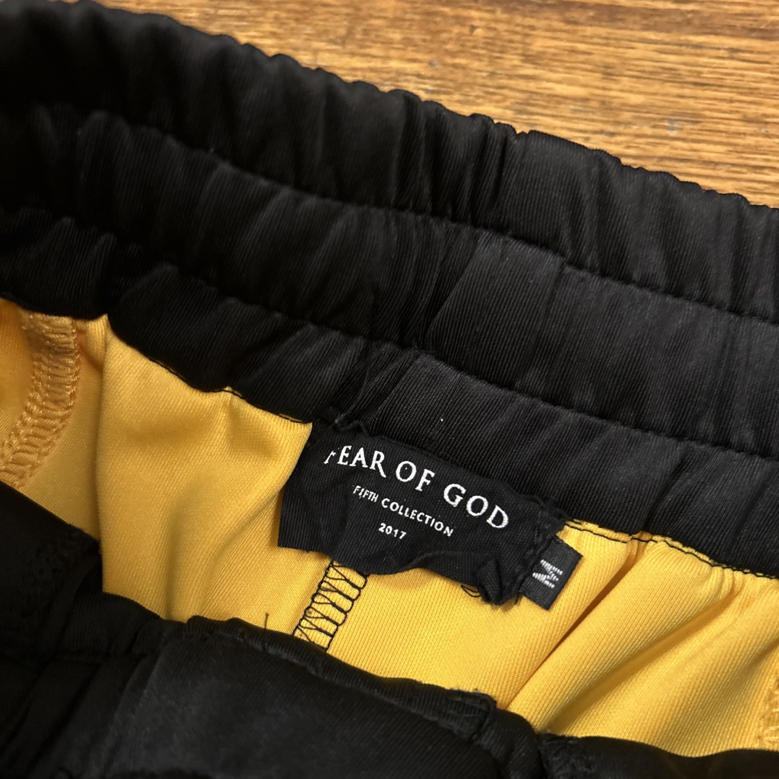 Fear Of God Fifth Collection Track Pants Size Medium Black White Yellow USA thumbnail 11