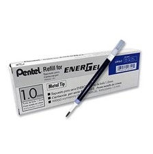 10 pcs Pentel LR10 Roller Refill for EnerGel Gel Pen 1.0mm Metal Tip Blue Ink