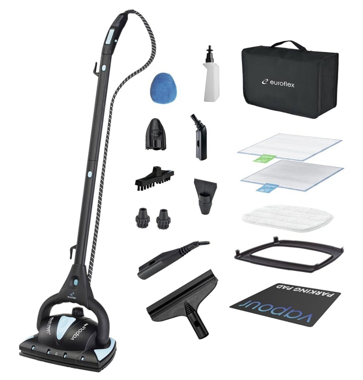 Euroflex Vapour Pro - 20-piece Steam Mop with Integrated All-in-one Portable New