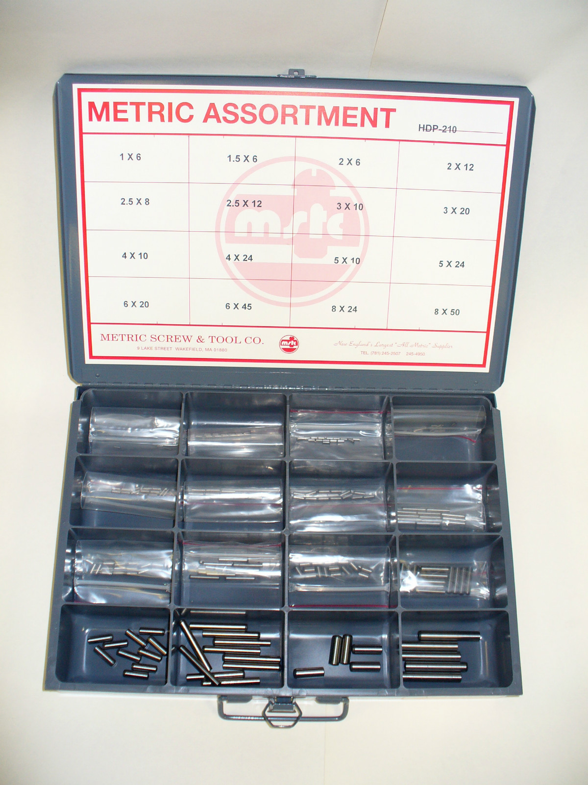 METRIC DOWEL PIN ASSORTMENT 1, 1.5, 2, 2.5, 3, 4, 5, 6, & 8mm DIN 6325