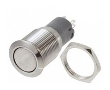 Image of Double Pole Double Throw (DPDT) Latching Push Button Switch, 16.2mm, Panel Mount