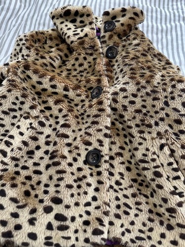 Giacca donna media vintage caffetteria pelliccia sintetica stampa animalier bottoni collo alto - Foto 18 di 19