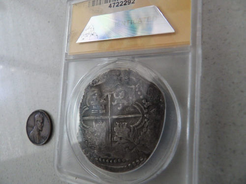 1613-17 Q BOLIVIA 8 REALES SHIPWRECK SILVER 8R COB COLONIAL COIN - Picture 9 of 13