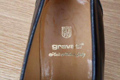 Gravati Leather Slip On Loafers Dress Shoes Black 8M Italy Gravati Leather Slip On Loafers Dress Shoes Black 8M Italy  main image 4
