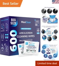 Pre-Moistened Screen & Lens Cleaner Wipes – 600 Individually Wrapped for Travel