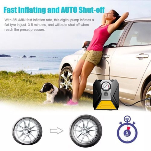 12V Electric Car Tyre Inflator 150PSI Portable Pointer Air Compressor Pump NEW - Picture 8 of 9