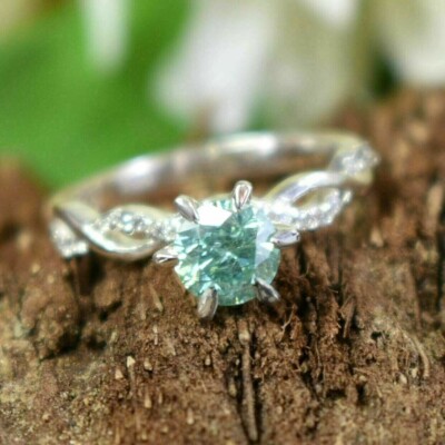 Designer 2 Karat Blau Behandelt Diamant Ring Groß Sparkle Zertifiziert! Hochzeit