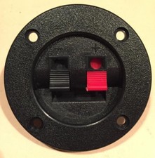 SPEAKER BOX ROUND TERMINAL SPRING CUP INCLUDES 2 YELLOW SPADE CONNECTORS