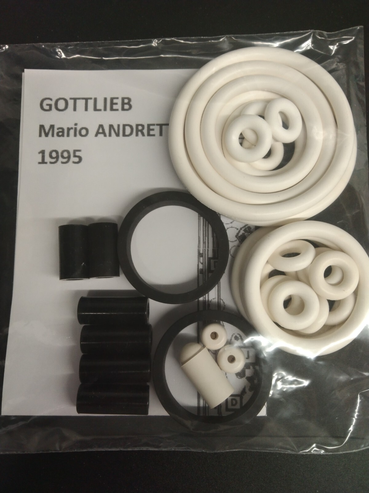 Kit elastiques Gottlieb Mario Andretti pour elastique flipper blanc