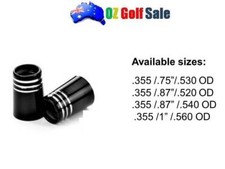 12pcs .355" Ultra Premium Tuxedo Black Iron Ferrules - 3 Chrome Rings - 4 Sizes