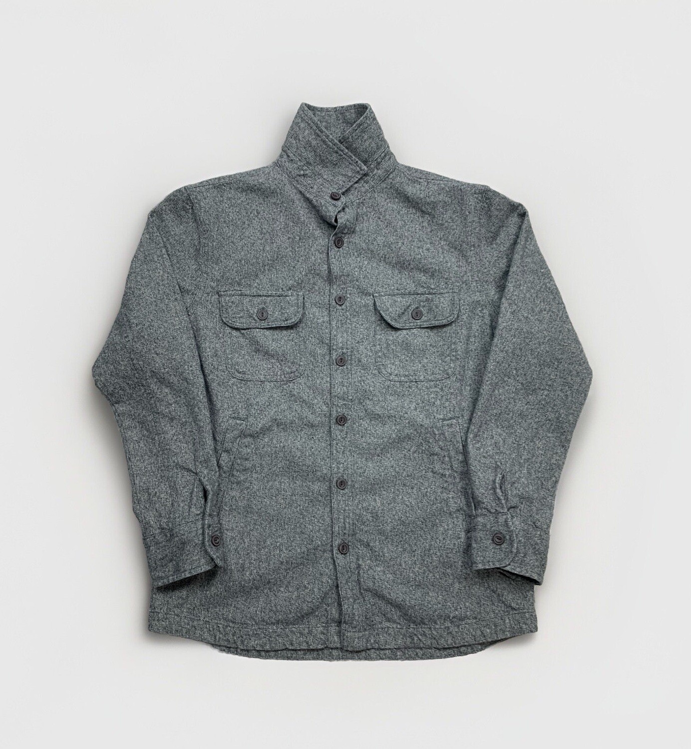 Grayers Men’s Long Sleeve Button Down Collared Pocketed Overshirt M Cotton Gray