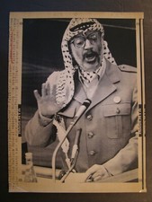 AP Wire Press Photo Yasser Arafat Leader of PLO addresses United Nations Gen Ass
