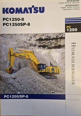 KOMATSU  HYDRAULIKBAGGER  PROSPEKT  DER  GRÖßE  PC 1250 - 8 / PC 1250 SP - 8 NEU