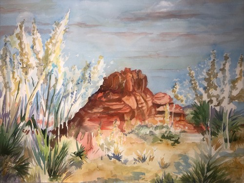 Original Art Watercolor Painting JOAN PERRY (1928-2019) 24” W X 18” H Landscape - Picture 8 of 8