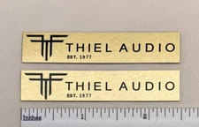 THIEL Audio Speaker Badge Custom Aluminum Pair  Satin Gold 