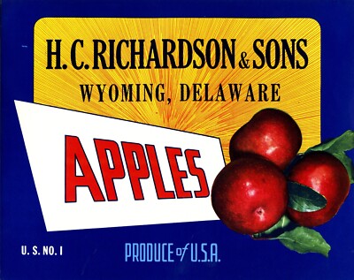 H.C. Richardson & Sons Brand Apple Crate Label - Wyoming, Delaware