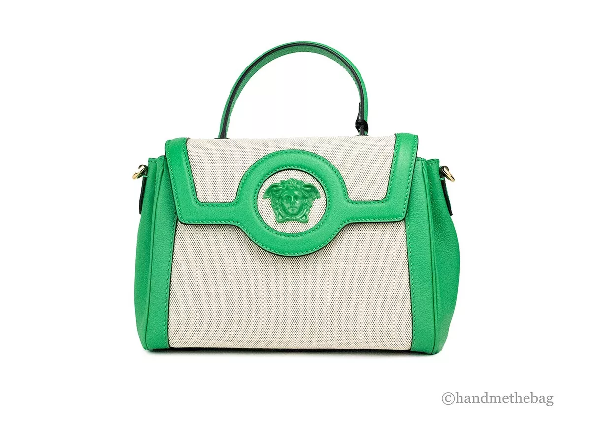 La medusa leather crossbody bag Versace Green in Leather - 33750889