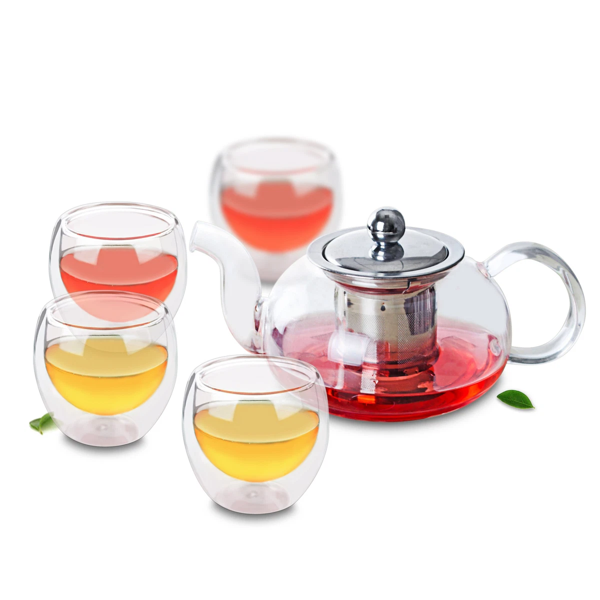 9 PCS Tea Kettle Set with Infuser - Borosilicate Glass