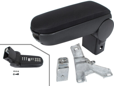 ARMLEHNE + MONTAGESET SCHWARZ STOFF NEU ERSATZ FÜR GOLF4 IV BORA NEWBEETLE LEON