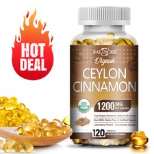 Organic Ceylon Cinnamon 1200 Mg Per Serving -Supports Healthy Blood Sugar Levels